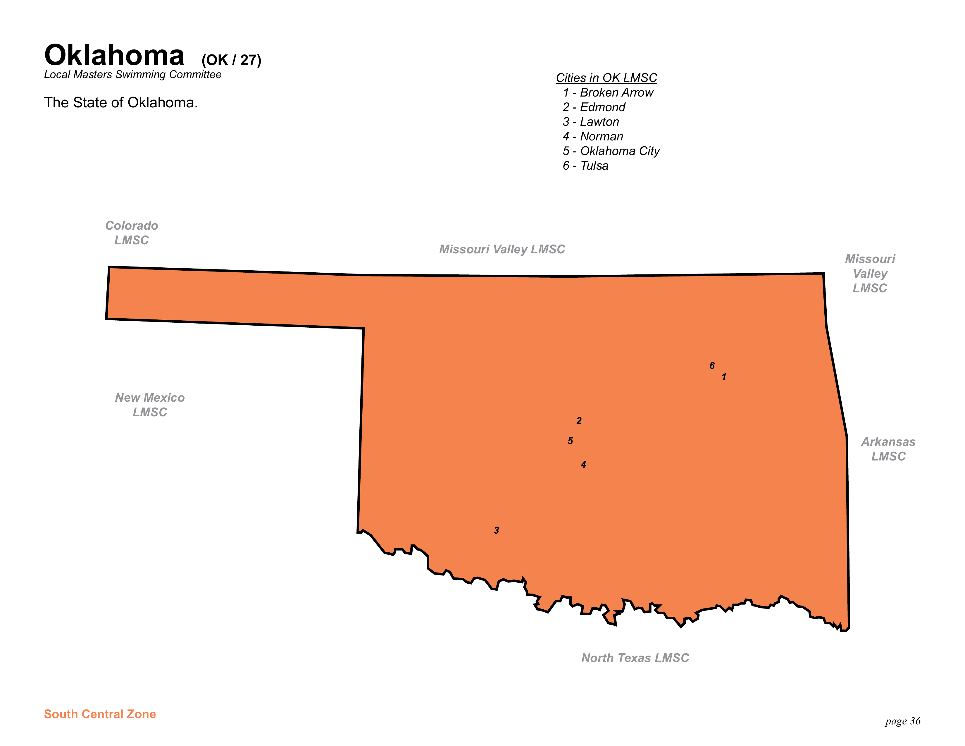 Map of the Oklahoma geographic region